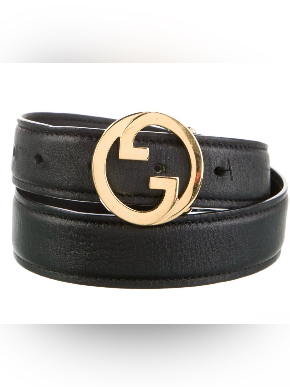 Gucci GG Marmont Belt Black Leather Gold Buckle | Size 75 | Authentic ✨